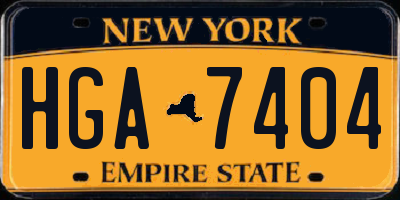 NY license plate HGA7404