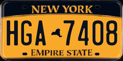 NY license plate HGA7408