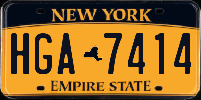 NY license plate HGA7414