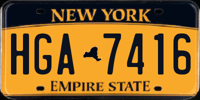 NY license plate HGA7416