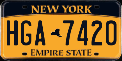 NY license plate HGA7420