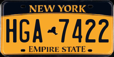 NY license plate HGA7422