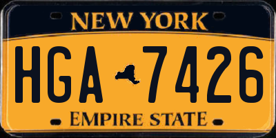 NY license plate HGA7426