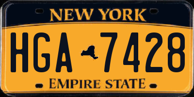 NY license plate HGA7428