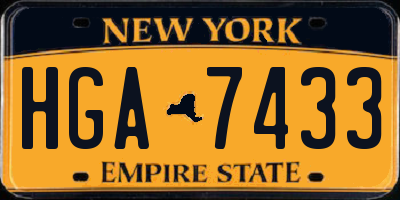 NY license plate HGA7433