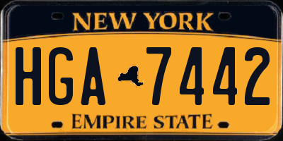 NY license plate HGA7442