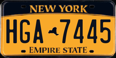 NY license plate HGA7445