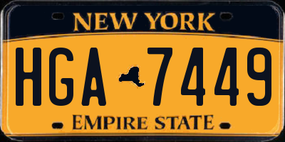 NY license plate HGA7449