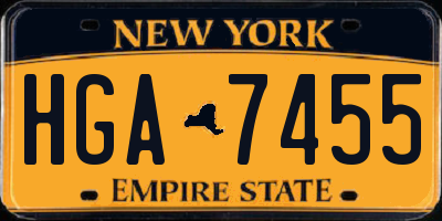 NY license plate HGA7455