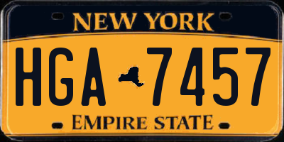 NY license plate HGA7457
