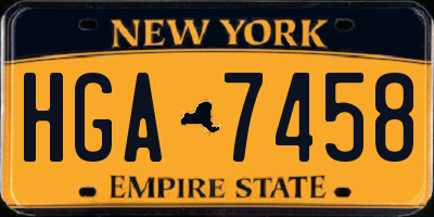 NY license plate HGA7458