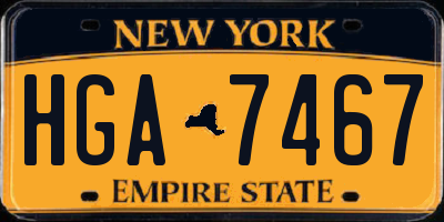 NY license plate HGA7467
