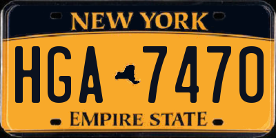 NY license plate HGA7470
