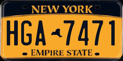 NY license plate HGA7471
