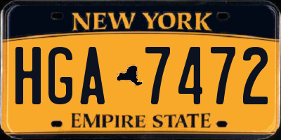 NY license plate HGA7472