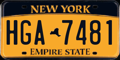 NY license plate HGA7481