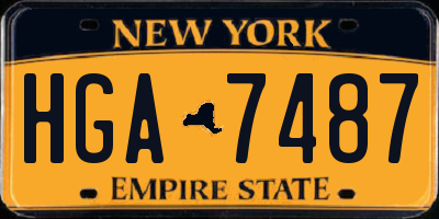 NY license plate HGA7487