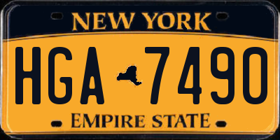 NY license plate HGA7490