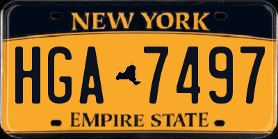 NY license plate HGA7497