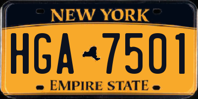 NY license plate HGA7501