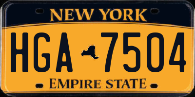 NY license plate HGA7504