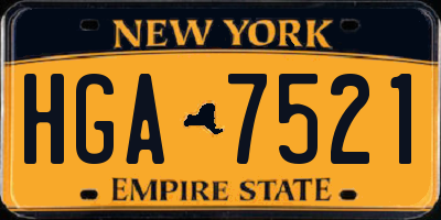NY license plate HGA7521