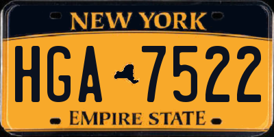 NY license plate HGA7522