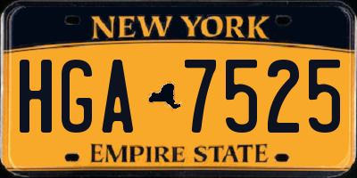 NY license plate HGA7525