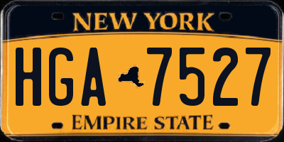 NY license plate HGA7527