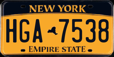 NY license plate HGA7538