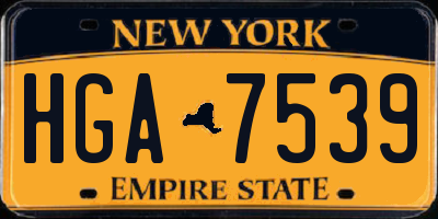 NY license plate HGA7539