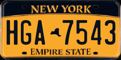 NY license plate HGA7543