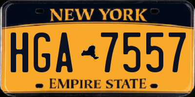 NY license plate HGA7557