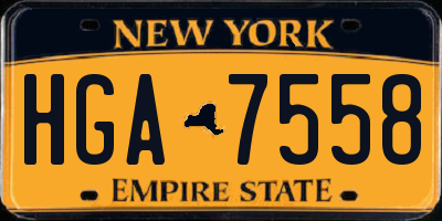 NY license plate HGA7558