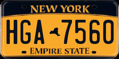 NY license plate HGA7560
