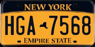 NY license plate HGA7568