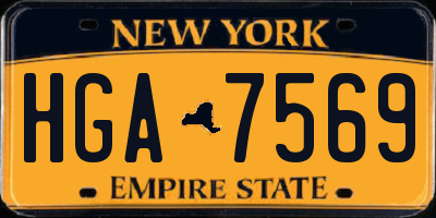 NY license plate HGA7569
