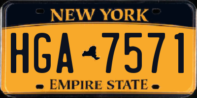 NY license plate HGA7571