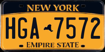 NY license plate HGA7572