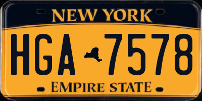 NY license plate HGA7578