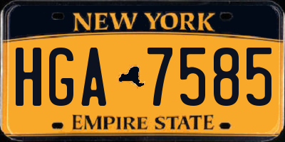 NY license plate HGA7585