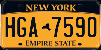 NY license plate HGA7590