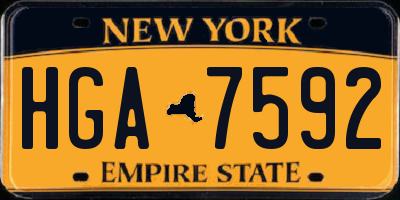 NY license plate HGA7592