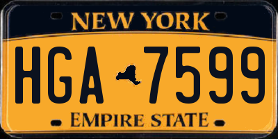 NY license plate HGA7599
