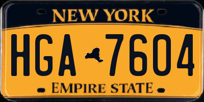NY license plate HGA7604