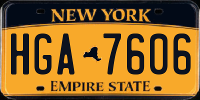 NY license plate HGA7606