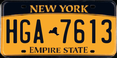NY license plate HGA7613