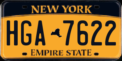 NY license plate HGA7622