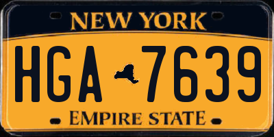 NY license plate HGA7639