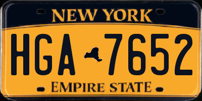 NY license plate HGA7652